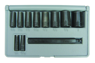 11 Pc. Gasket Hole Punch Set - Long Driving Mandrel & 1/4; 5/16; 3/8; 7/16; 1/2; 9/16; 5/8; 3/4; 7/8; 1" - Caliber Tooling