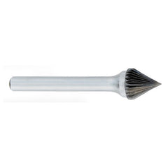 ‎SJ-1 -6mm × 60mm LOC × 6mm Shank × 50mm OAL 60 Degree Cone Carbide Medium Right Hand Spiral Burr - Caliber Tooling