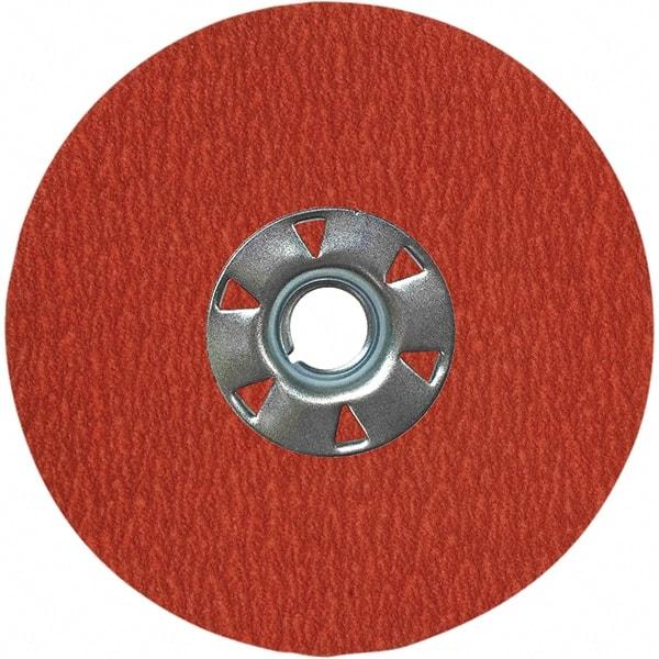 VSM - 5" Diam 7/8" Hole 50 Grit Fiber Disc - Coarse Grade, Ceramic, 12,000 Max RPM, Series XF885 - Caliber Tooling