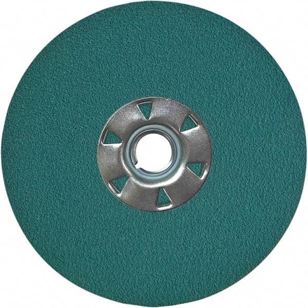 VSM - 4-1/2" Diam 7/8" Hole 50 Grit Fiber Disc - Coarse Grade, Zirconia Alumina, 13,000 Max RPM, Series ZF047 - Caliber Tooling