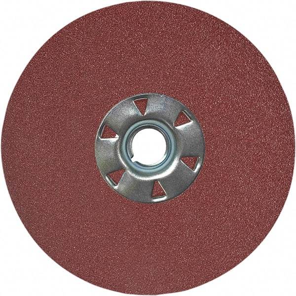 VSM - 4-1/2" Diam 7/8" Hole 24 Grit Fiber Disc - Very Coarse Grade, Aluminum Oxide, 13,000 Max RPM, Series KF708 - Caliber Tooling