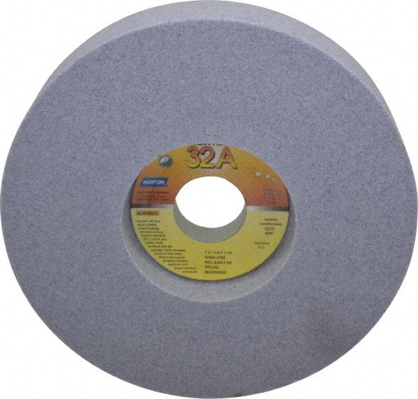 Norton - 7" Diam x 1-1/4" Hole x 1-1/4" Thick, J Hardness, 60 Grit Surface Grinding Wheel - Aluminum Oxide, Type 5, Medium Grade, 3,600 Max RPM, Vitrified Bond, One-Side Recess - Caliber Tooling