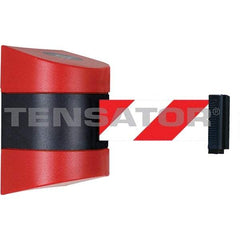 Tensator - 5-1/2" High x 3-1/4" Long x 3-1/4" Wide Magnetic Wall Mount Barrier - Metal, Red Powdercoat Finish, Red/Black, Use with Wall Mount - Caliber Tooling