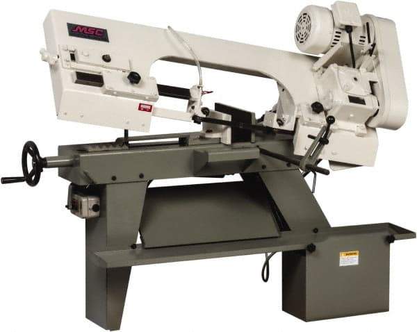 Vectrax - 7 x 12" Max Capacity, Manual Step Pulley Horizontal Bandsaw - 110 Volts, 3/4 hp, 1 Phase - Caliber Tooling