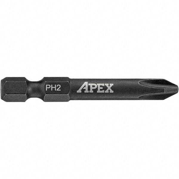 Apex - 1/4" Phillips Screwdriver Bit - 1/4" Drive, 2" OAL - Caliber Tooling