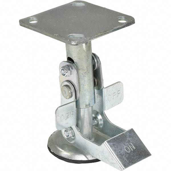 Vestil - 7" Mounting Height, Floor Truck Lock for 5" Diam Caster Wheels - 6" Retracted Clearance - Caliber Tooling