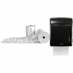 PRO-SOURCE - Hard Roll of 1 Ply White Paper Towels - 7-7/8" Wide, 800' Roll Length, Includes Bonus Dispenser - Caliber Tooling