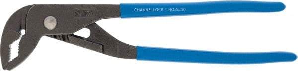 Channellock - 10" OAL, 1-1/4" Max Capacity, 5 Position Tongue & Groove Pliers - V-Jaws, Plastic Dipped Handles - Caliber Tooling