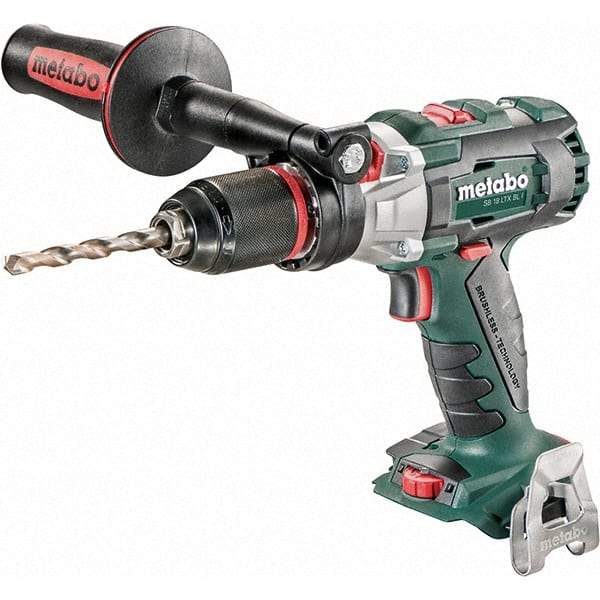 Metabo - 18 Volt 1/16 to 1/2" Keyless Chuck Cordless Hammer Drill - 32300 BPM, 500 to 1,850 RPM, Reversible, Pistol Grip Handle - Caliber Tooling