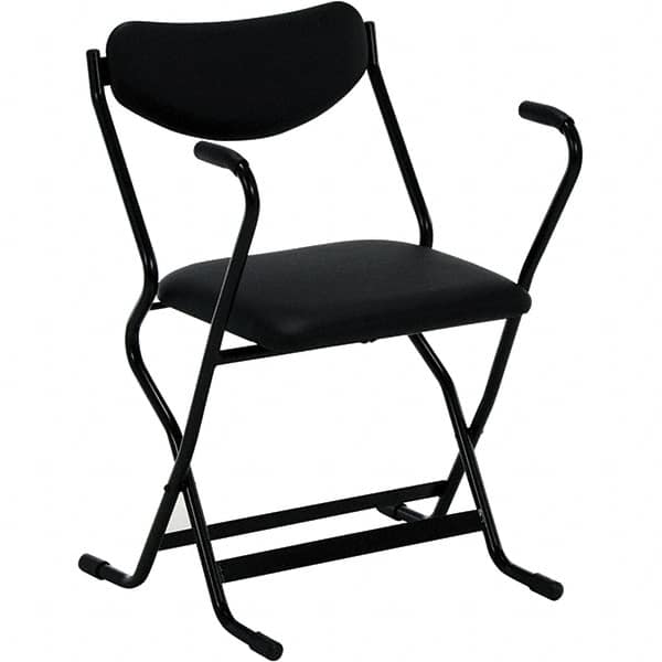 Vestil - 20-1/2" Wide x 28" High, Vinyl Folding Chair - Black - Caliber Tooling