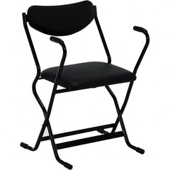 Vestil - 20-1/2" Wide x 28" High, Vinyl Folding Chair - Black - Caliber Tooling