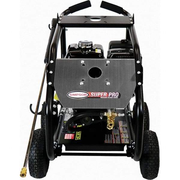 Simpson - Gas, 12 hp, 4,400 psi, 4 GPM, Cold Water Pressure Washer - AAA Triplex, 50' x 3/8" Hose - Caliber Tooling