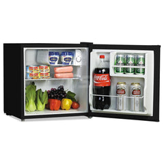 Refrigerators; Refrigerator Style: Compact; Color: Black; Refrigerator Capacity: 1.6 ft ™; Width (Inch): 19; Door Style: Flip, Solid; Depth (Inch): 17.75 in; Overall Height: 19.4 in; Color: Black; Overall Depth: 17.75 in; Overall Width: 19