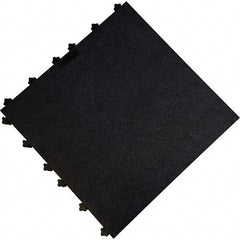 Ergo Advantage - 18" Long x 18" Wide x 1" Thick, Anti-Fatigue Modular Matting Anti-Fatigue Flooring - 2 Interlocking Sides, Black, For Dry Areas - Caliber Tooling