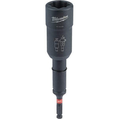 Milwaukee Tool - 1/2" Lineman's Utility Socket - 7/16" Drive, 10" OAL, 2.3" Socket Nose Diam - Caliber Tooling