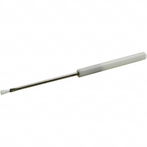 Brush Research Mfg. - 1" Angle/Flat Nylon Electronic Applicator Brush - 1/32" Bristle Length, 6-1/4" Plastic Dowel Handle - Caliber Tooling