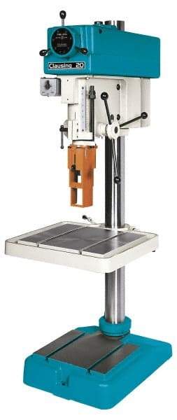 Clausing - 20" Swing, Variable Speed Pulley Drill Press - Variable Speed, 3/4 to 1-1/2 hp, Three Phase - Caliber Tooling