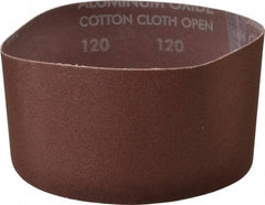 Norton - 3" Wide x 18" OAL, 120 Grit, Aluminum Oxide Abrasive Belt - Aluminum Oxide, Fine, Coated, X Weighted Cloth Backing, Series R228 - Caliber Tooling