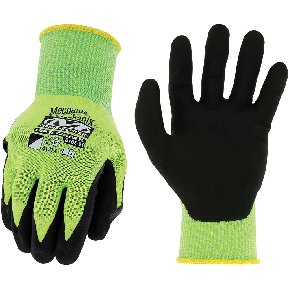 Mechanix Wear - Size M (8) Nitrile Coated Nylon High Visibility Work Gloves - Caliber Tooling