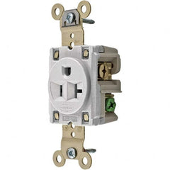 Hubbell Wiring Device-Kellems - 125V 20A NEMA 5-20R Industrial Grade White Straight Blade Single Receptacle - Caliber Tooling