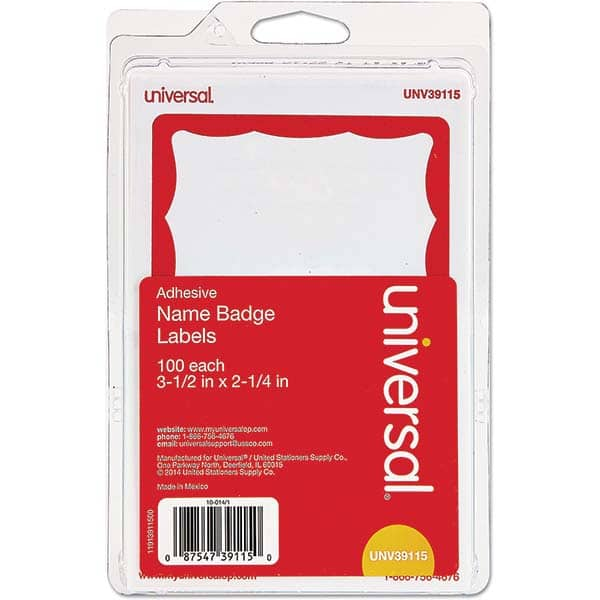 UNIVERSAL - Labels, Ribbons & Tapes Type: Badges Color: White/Red - Caliber Tooling