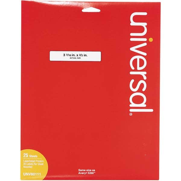 UNIVERSAL - Labels, Ribbons & Tapes Type: File Folder Label Color: White - Caliber Tooling