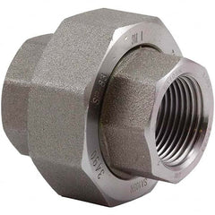 Merit Brass - Black Pipe Fittings; Type: Union ; Fitting Size: 1-1/2 (Inch); End Connections: FNPT x FNPT ; Classification: 3000 ; Material: Carbon Steel ; Finish/Coating: Mill/Oil - Exact Industrial Supply