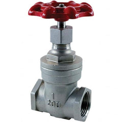Merit Brass - Gate Valves; Type: Gate Valve ; Pipe Size: 1-1/4 (Inch); End Connections: FNPTxFNPT ; Material: 316 Stainless Steel ; Disc Style: Solid Wedge ; WOG Rating (psi): 200 - Exact Industrial Supply