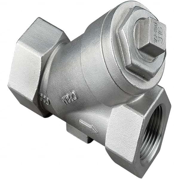 Merit Brass - 1-1/4" Pipe, FNPT x FNPT Ends, Stainless Steel Y-Strainer - Exact Industrial Supply