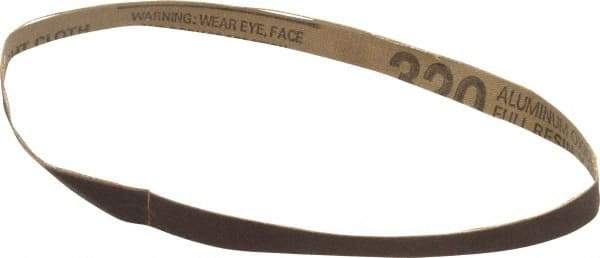 Tru-Maxx - 1/2" Wide x 18" OAL, 320 Grit, Aluminum Oxide Abrasive Belt - Aluminum Oxide, Extra Fine, Coated - Caliber Tooling