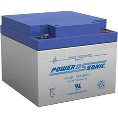 Power-Sonic - Lead-Acid, Quick-Disconnect Tab Terminal, 12 Volt, 26 Amp, Lead Rechargeable Battery - 1/4" Tab Width x 0.8mm Tab Thickness, 6.97" Wide x 4.92" High x 6.56" Deep - Caliber Tooling