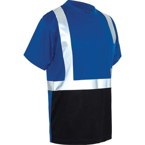 GSS Safety - Size L Blue, Black & Silver High Visibility Short Sleeve T-Shirt - Caliber Tooling