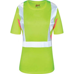 GSS Safety - Size L Lime, Pink & Silver High Visibility Short Sleeve T-Shirt - Caliber Tooling