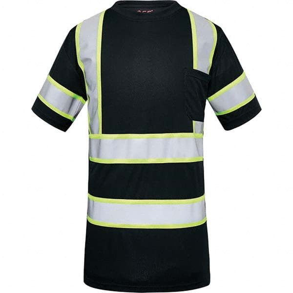 GSS Safety - Size M Black & Silver High Visibility Short Sleeve T-Shirt - Caliber Tooling