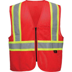 GSS Safety - Size 4X/5X L Red Mesh General Purpose High Visibility Vest - Caliber Tooling