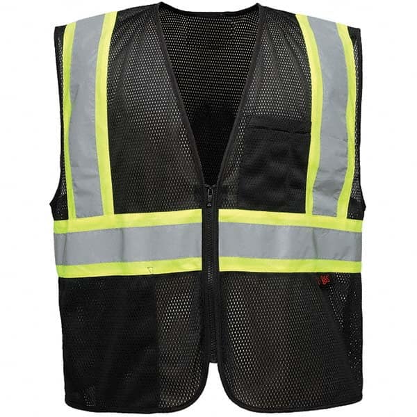 GSS Safety - Size S/M Black Mesh General Purpose High Visibility Vest - Caliber Tooling