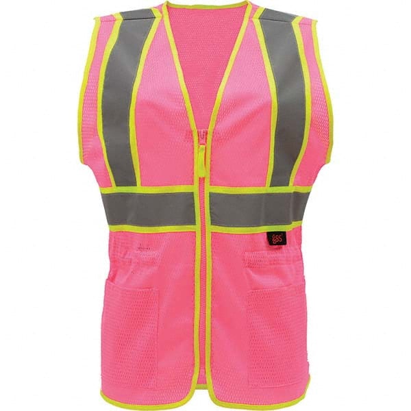 GSS Safety - Size 2X/3XL Pink Mesh General Purpose High Visibility Vest - Caliber Tooling