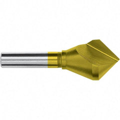 Magafor - 1/4" Head Diam, 1/4" Shank Diam, 82° Cobalt Countersink - 1-1/2" OAL, Single End, Straight Shank, Right Hand Cut - Caliber Tooling