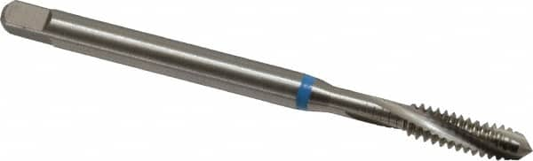 Emuge - #10-24 UNC 3 Flute 2B Modified Bottoming Spiral Flute Tap - Cobalt, Bright Finish, 2.756" OAL, Right Hand Flute, Right Hand Thread, Series Rekord D-VA - Caliber Tooling