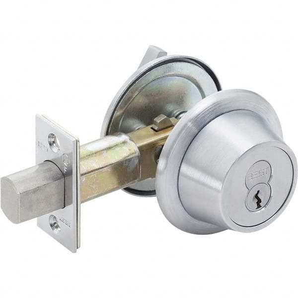 Best - Deadbolts Type: Heavy-Duty Single Cylinder Door Thickness Range: 1-3/4-2 - Caliber Tooling