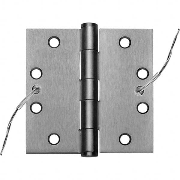 Stanley - 4-1/2" Long x 4-1/2" Wide Grade 1 304 Stainless Steel Full Mortise, Concealed Electric Commercial Hinge - Caliber Tooling