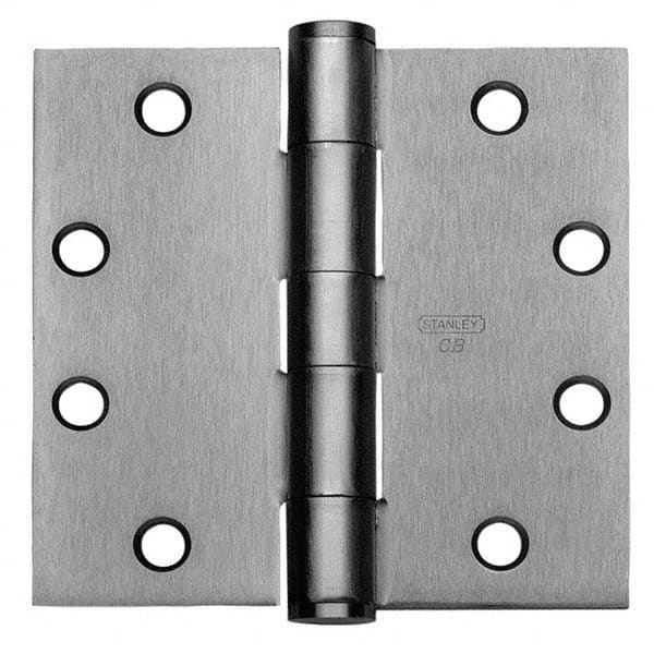 Stanley - 4-1/2" Long x 5" Wide Grade 1 304 Stainless Steel Full Mortise Ball Bearing Commercial Hinge - Caliber Tooling