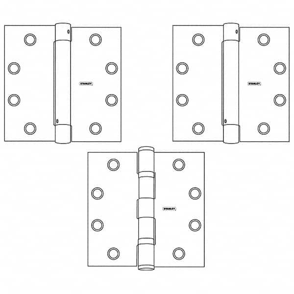 Stanley - 4-1/2" Long x 4-1/2" Wide Grade 1 Steel Full Mortise Spring Commercial Hinge - Caliber Tooling