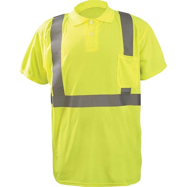 OccuNomix - Size 4XL Hi-Vis Yellow High Visibility Short Sleeve Polo Shirt - Caliber Tooling