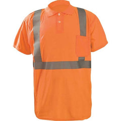 OccuNomix - Size M Hi-Vis Orange High Visibility Short Sleeve Polo Shirt - Caliber Tooling