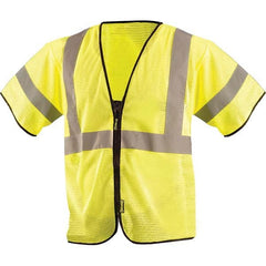 OccuNomix - Size S/M Hi-Vis Yellow Mesh General Purpose High Visibility Vest - Exact Industrial Supply