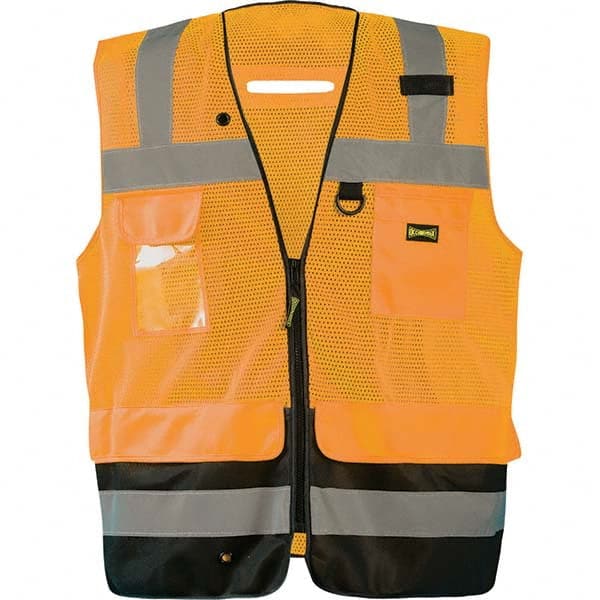 OccuNomix - Size 3XL HI-Vis Orange Mesh Surveyor's High Visibility Vest - Caliber Tooling