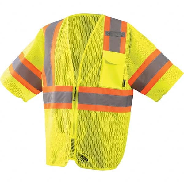 OccuNomix - Size 5XL Hi-Vis Yellow Mesh General Purpose High Visibility Vest - Caliber Tooling