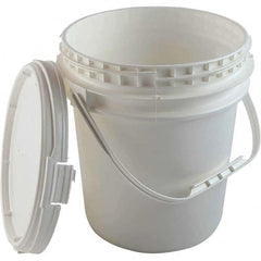 Dynalon Labware - 1 6-Piece 2.5 Gal 9.1" High, High-Density Polyethylene Round White Single Pail - Caliber Tooling