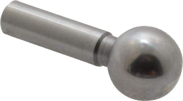 Jergens - 1/4" Ball Diam, 1/8" Shank Diam, Steel Standard Tooling Ball - 9/16" Ball Center to Shank Bottom - Caliber Tooling